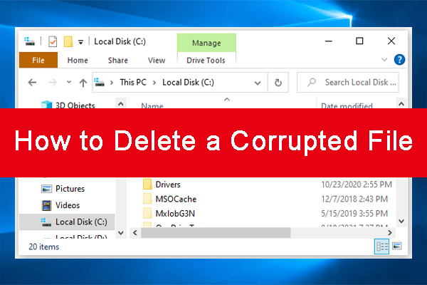 delete corrupted folder windows 11